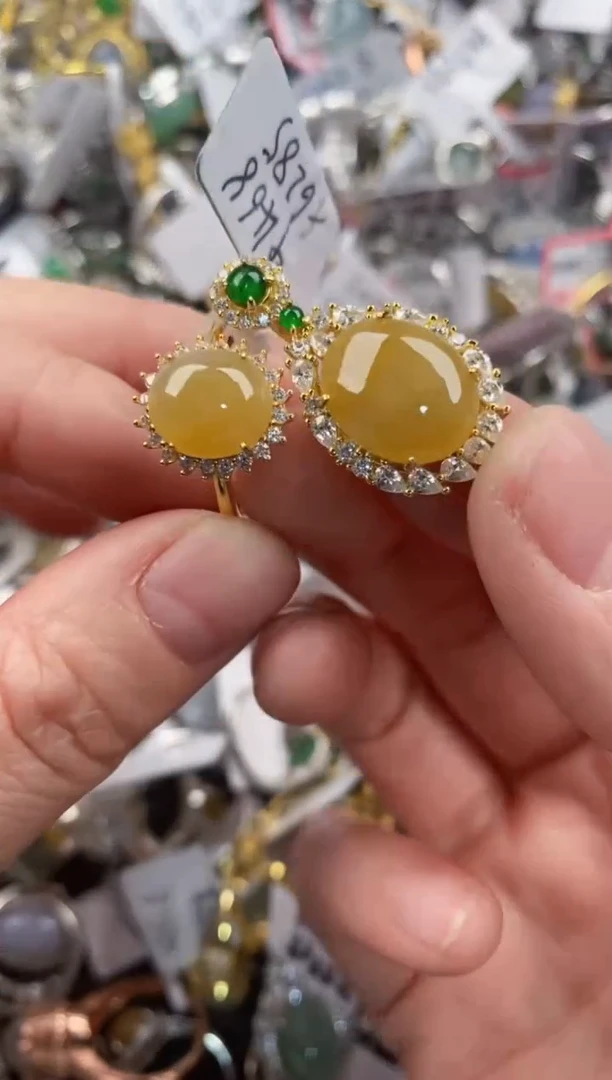 银S925镶嵌戒指翡翠111       7