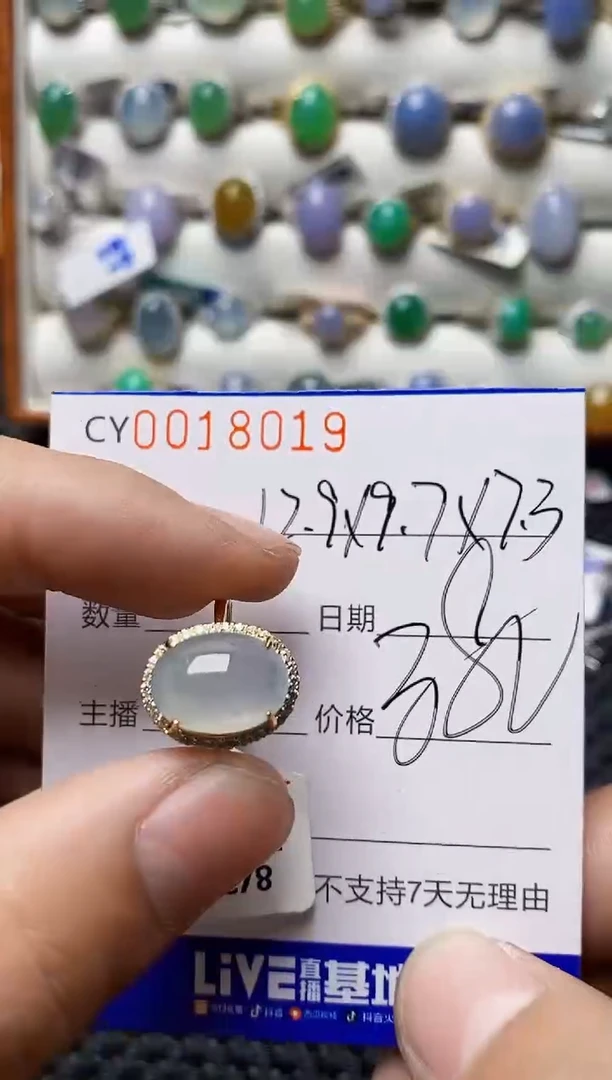 颈饰银S925镶嵌翡翠8019