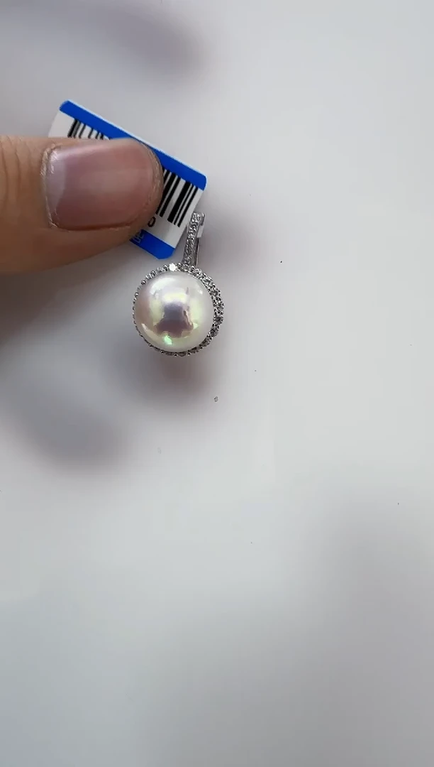 【闪购商品】淡水珍珠DA银S925镶嵌b628 白珠吊坠11
