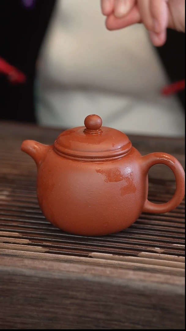 茶壶紫砂匏尊 北红赤铁 半手工 180cc