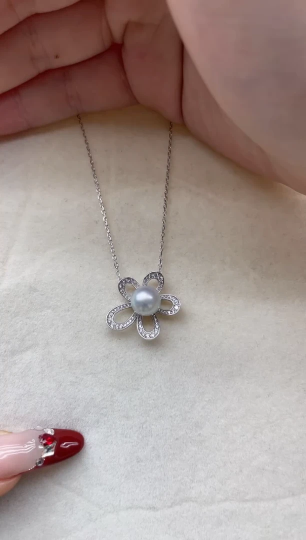 【闪购商品】海水珍珠套链银S925镶嵌A51