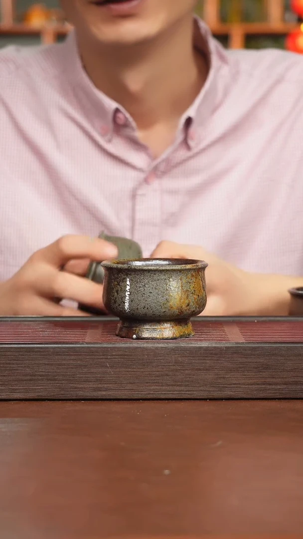 茶杯紫砂老*柴烧主人杯