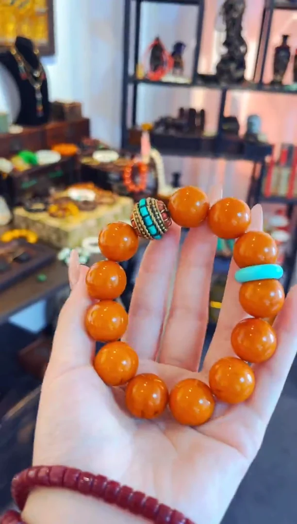 手链蜜蜡未镶嵌咣咣咣一一一一一尼泊尔1