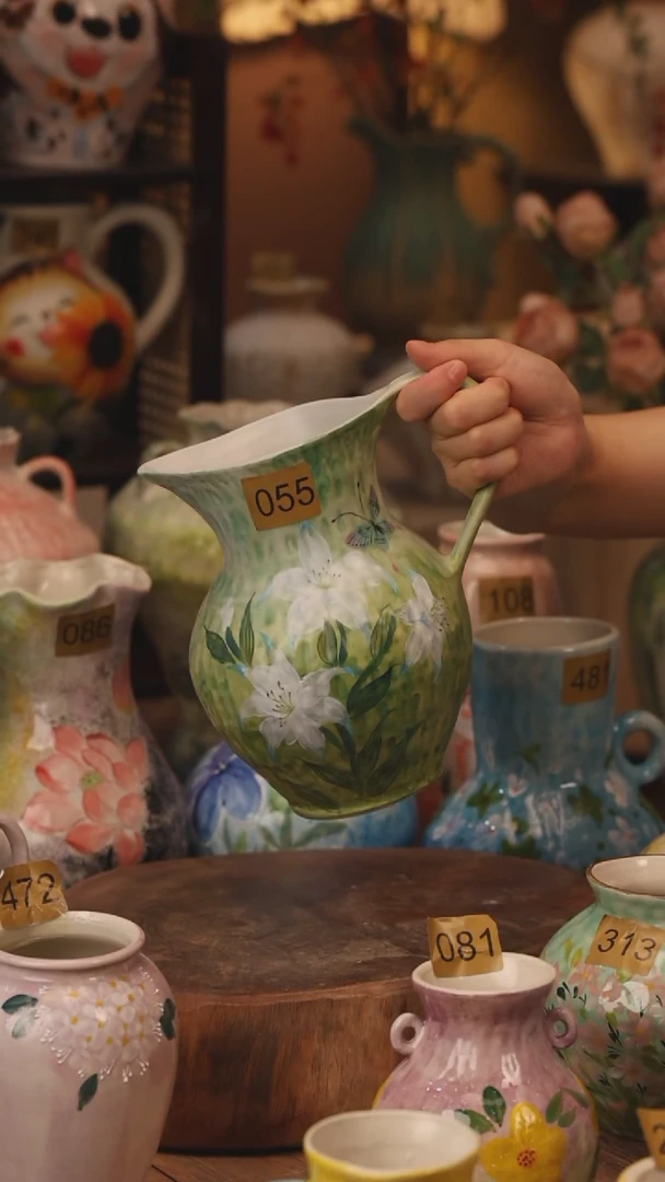 陶瓷055景德镇设计师手作花器摆件侘寂风