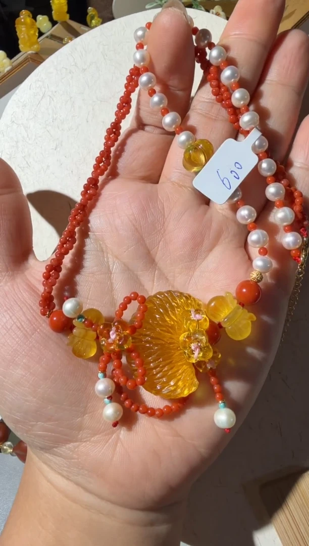 【闪购商品】蜜蜡项链未镶嵌蜜蜡橘子项链