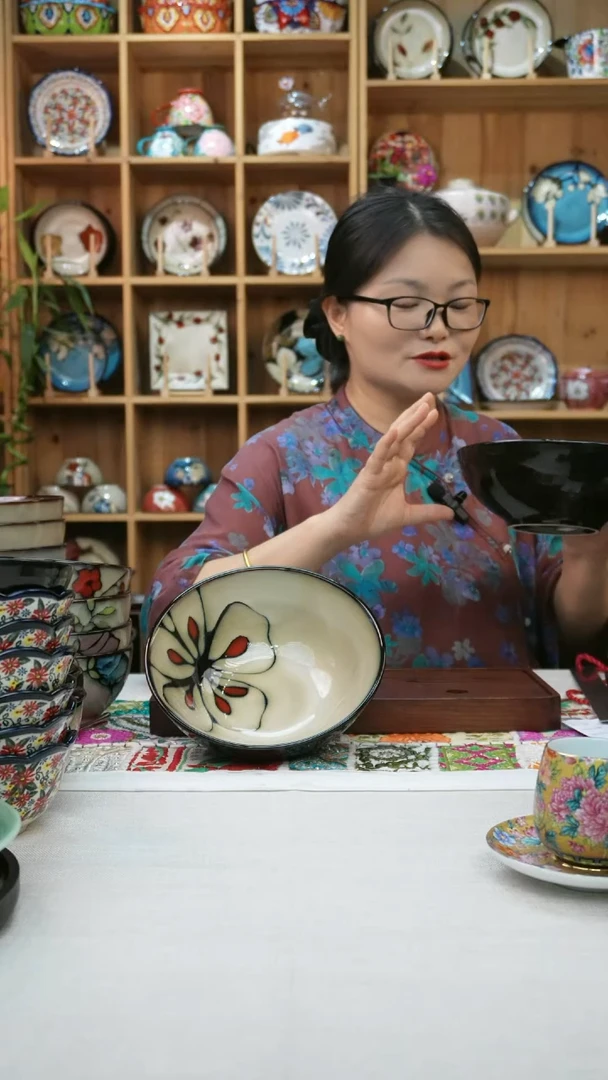 瓷片小可高温陶瓷餐具一组两只大碗