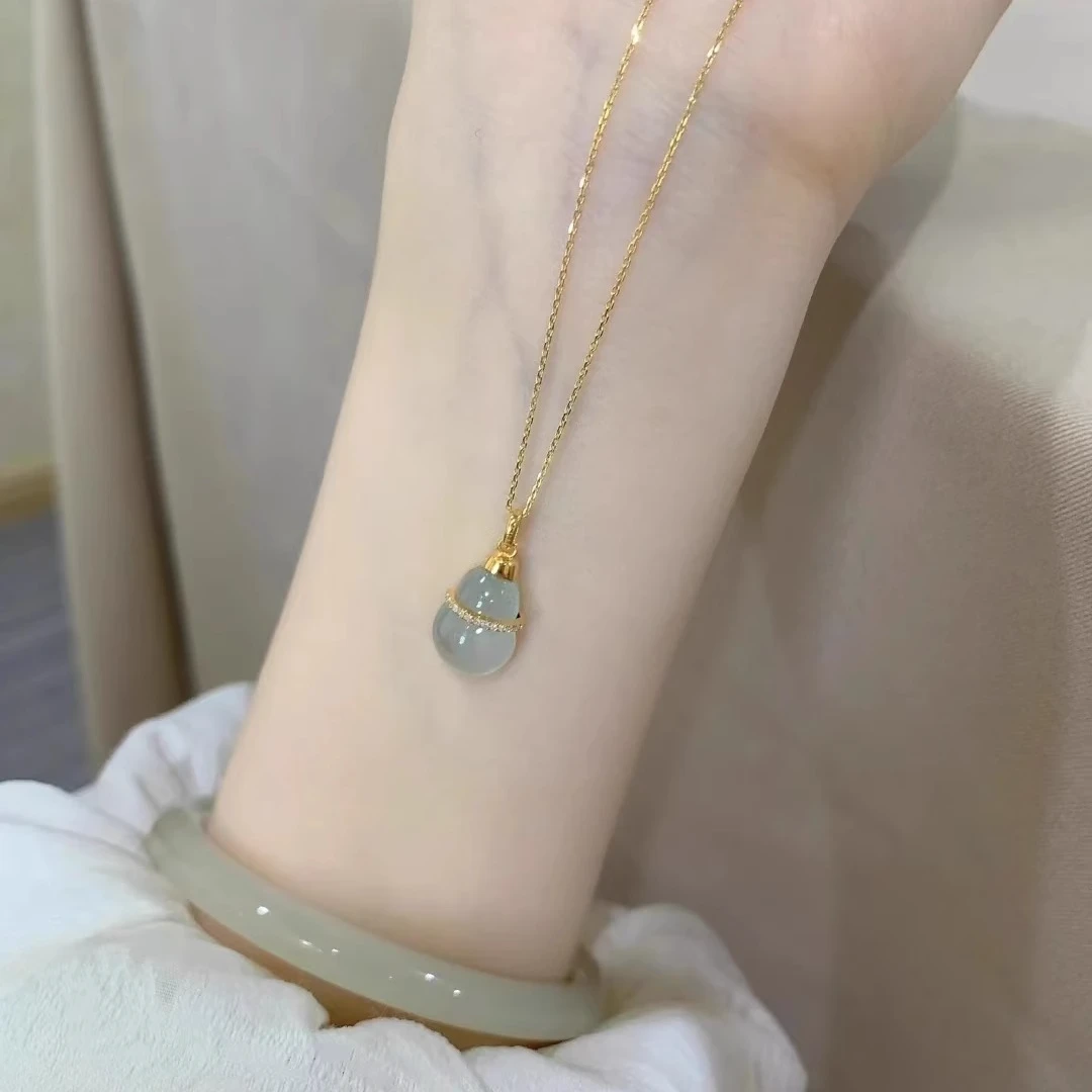 合金项链 聚财葫芦项链新款时尚潮流轻奢优雅气质高级感