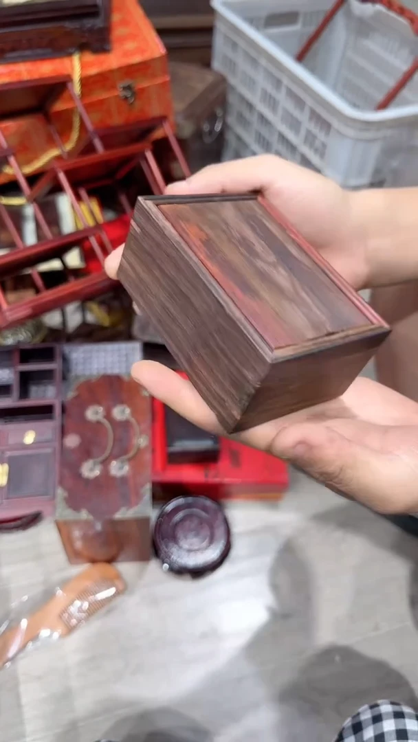 木 光头红木工艺品-红酸枝推拉盒