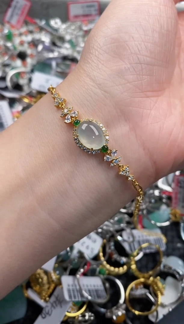 银S925镶嵌戒指翡翠888            10