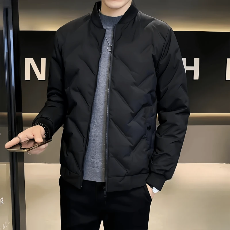 花花公子冬季新款轻薄商务休闲夹克羽绒服男士潮时尚韩版保暖外套