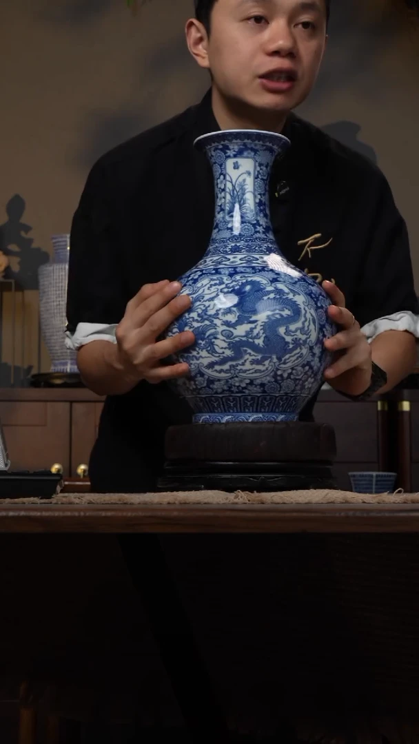 摆件WN问泥景德镇陶瓷花瓶摆件