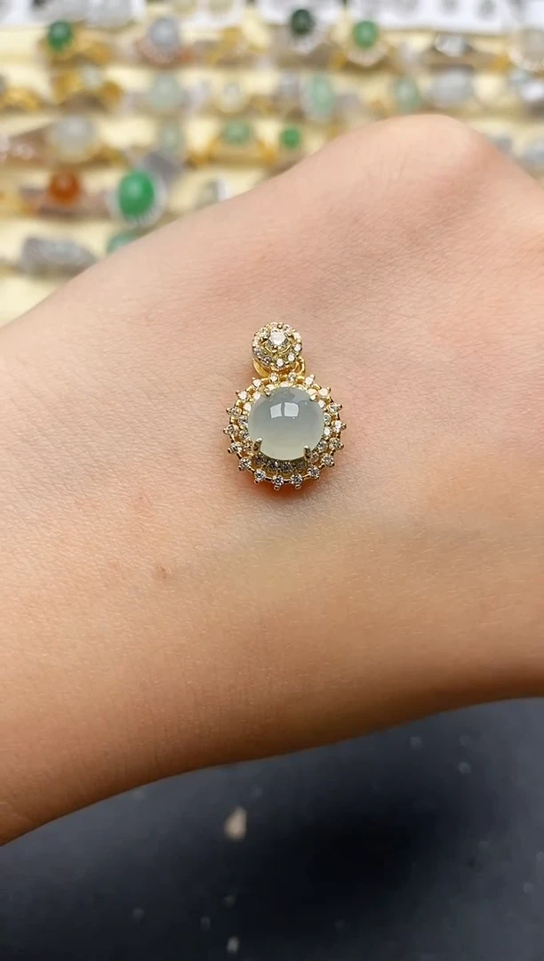 【闪购商品】翡翠戒指银S925镶嵌44444444+6