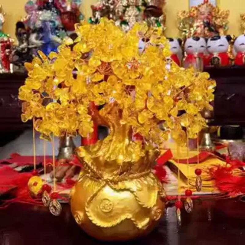 水晶树装饰摆件礼品家居客厅办公室工艺品玄关酒柜泰山鹤祥起名