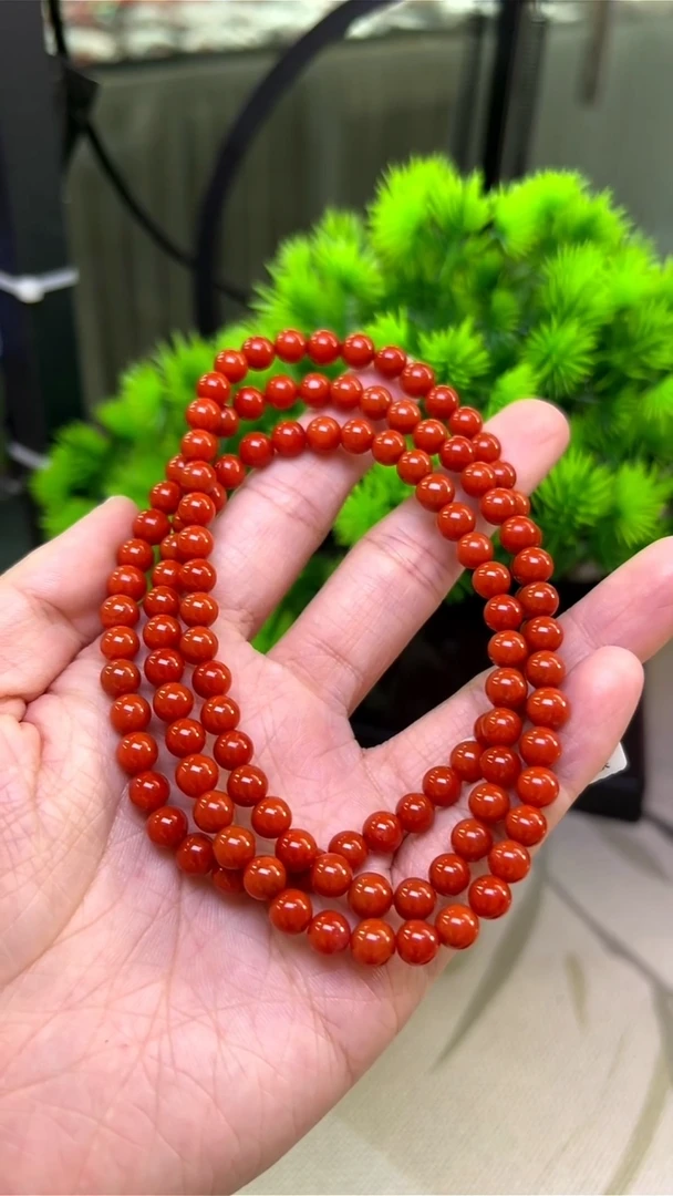 南红玛瑙6mm未镶嵌保山滴水洞圆珠多圈