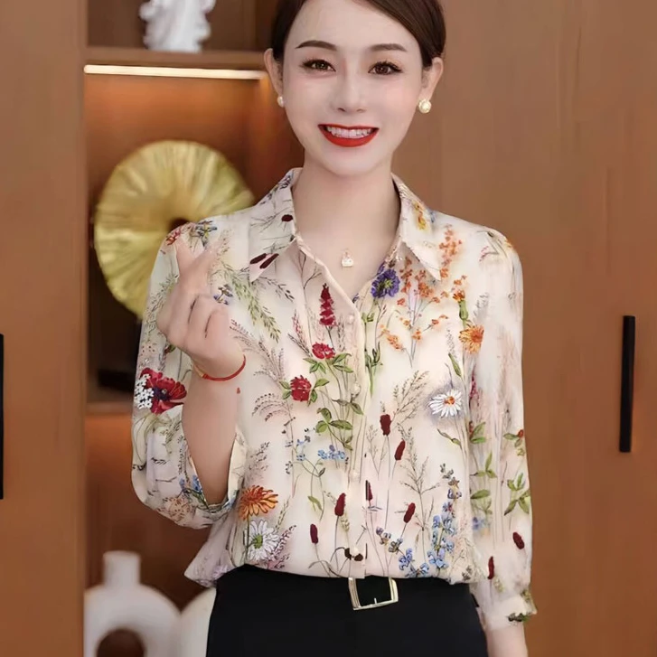 【多色多码】夏季薄款七分袖冰丝衬衫胖mm大码宽松显瘦防晒开衫上衣