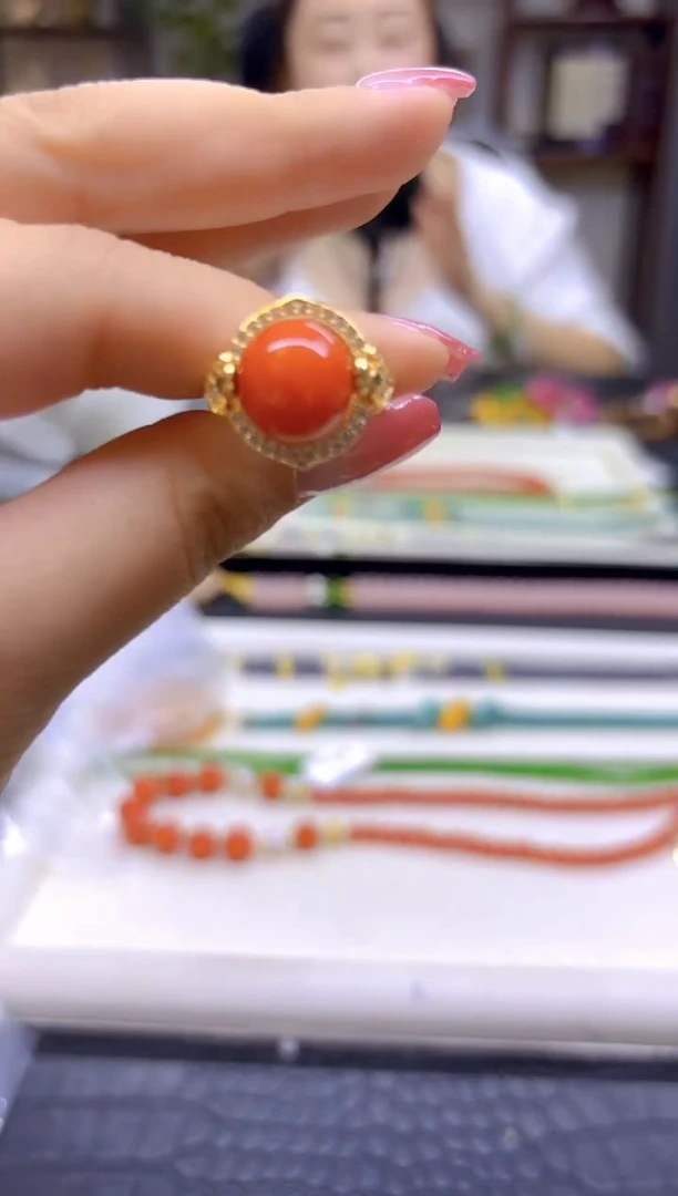 银S925镀金镶嵌戒指翡翠DIY款J128