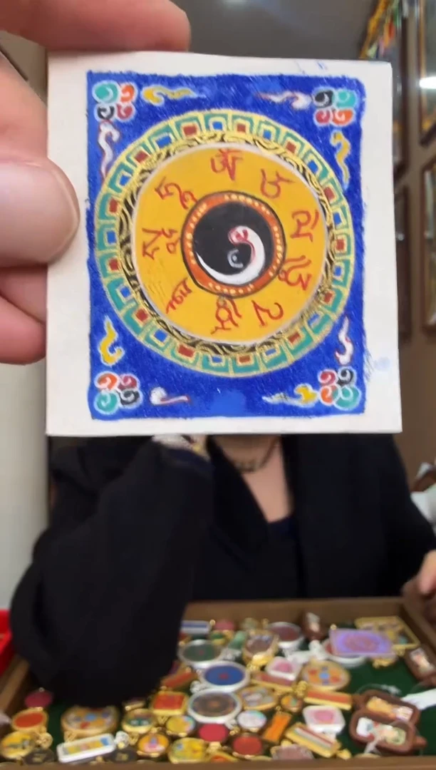 吊坠黑老师心里话-热贡纯手绘唐卡