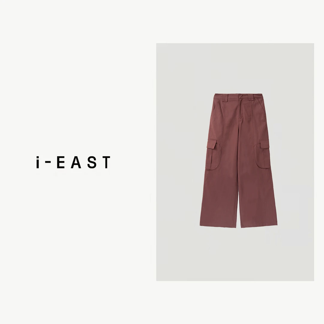 i-EAST 长腿基本法~侧边大口袋休闲工装裤-4Q K1066
