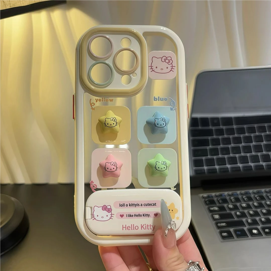 适用苹果17/16星星Kitty奶油风手机壳小米15/14新款华为Pura80/70