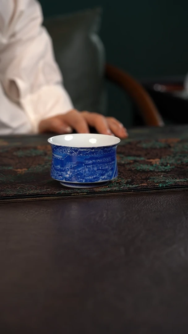 仪贤堂姑苏繁华图马蹄束腰杯
