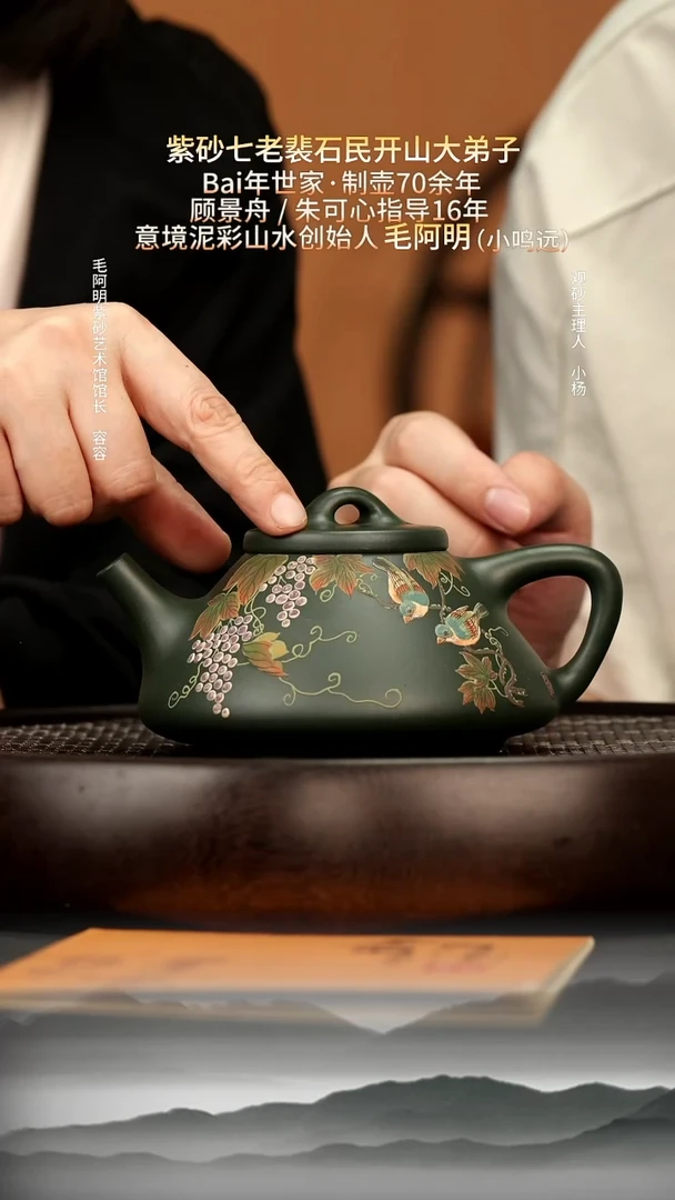 茶壶紫砂8毛家古绿泥子冶石瓢300c