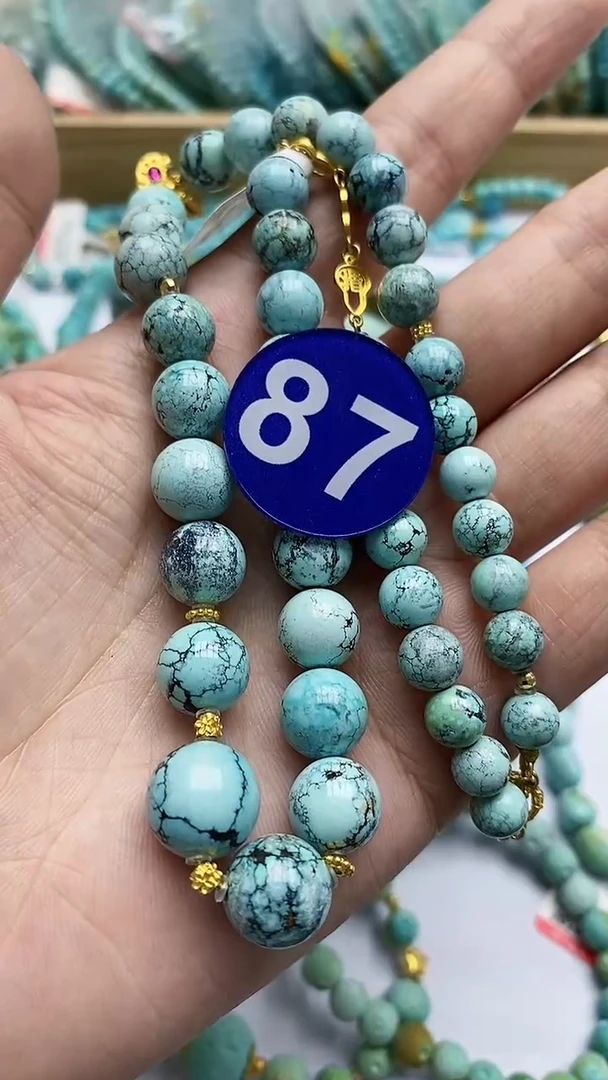 【闪购商品】绿松石项链18K金镶嵌87