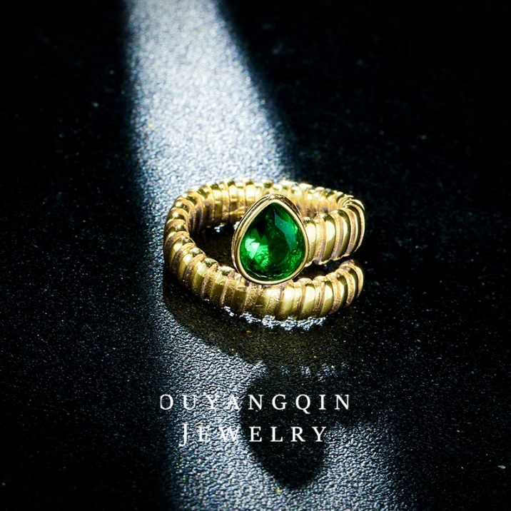 合金合成锆石戒指 【琴愿为你】轻奢大气戒指YJ150257