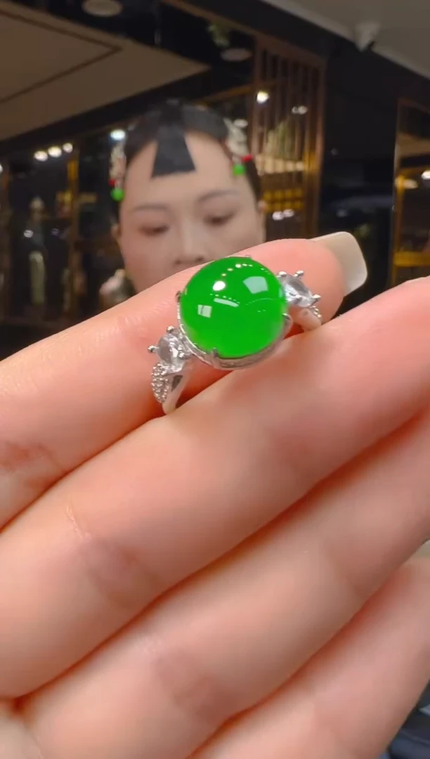 银S925镶嵌戒指翡翠027（多样性发其一）