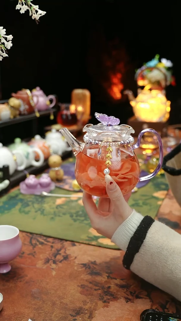 【闪购商品】紫色铃兰花茶壶+链子