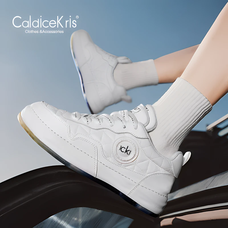 CaldiceKris正品防水低帮秋季潮流通用防滑男鞋女鞋板鞋增高A百搭