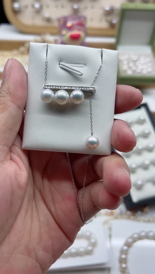 套链银S925镶嵌淡水珍珠多样性发其一，非无暇