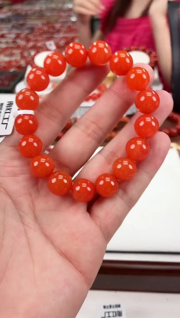 南红玛瑙滴水洞手串12+未镶嵌一个/条