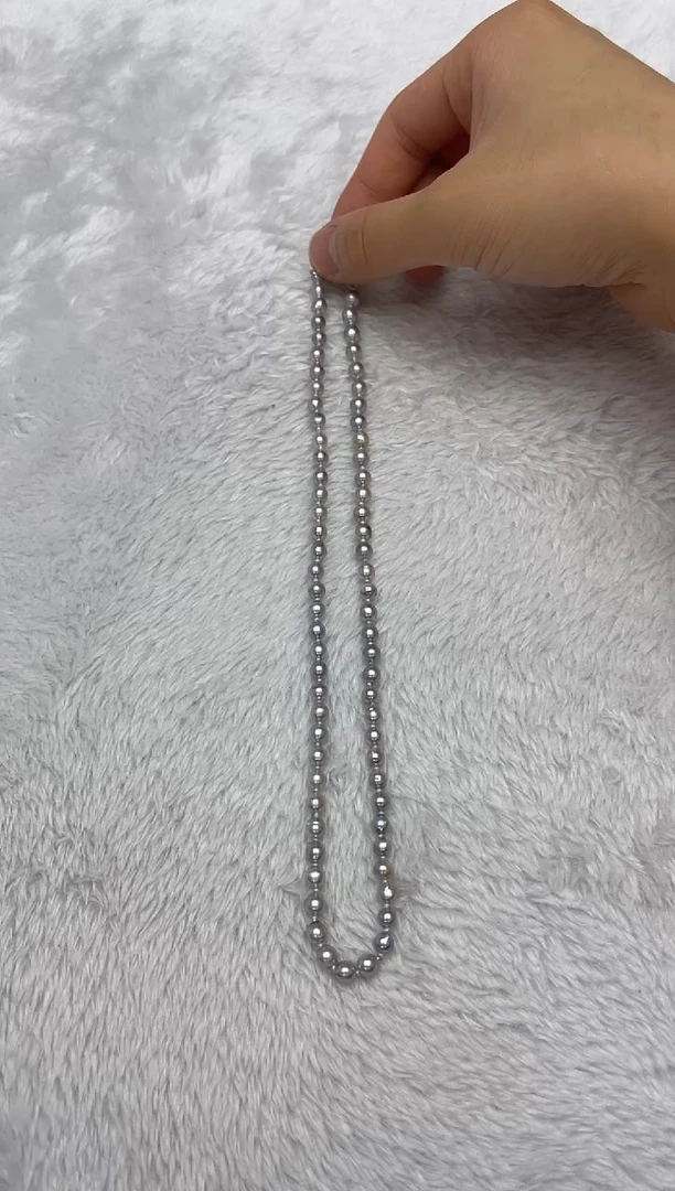 海水珍珠银S925镶嵌项链AK真多麻5-5.5mm