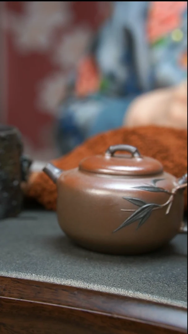 【闪购商品】紫砂茶壶竹叶柴烧壶