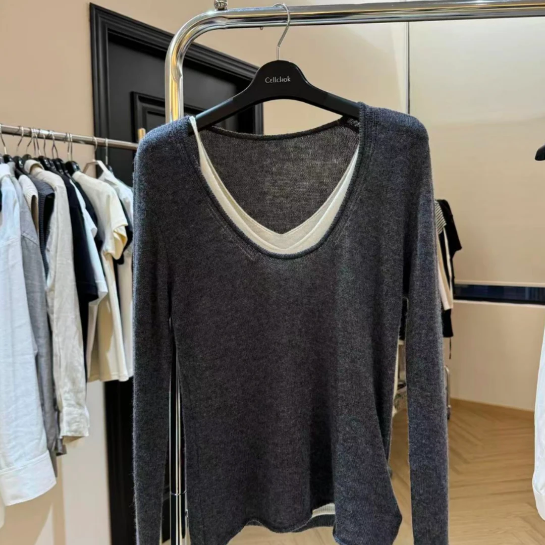 山羊绒绵羊毛混纺毛衣套装毛衣背心两件套时尚保暖FF4IZS12-00