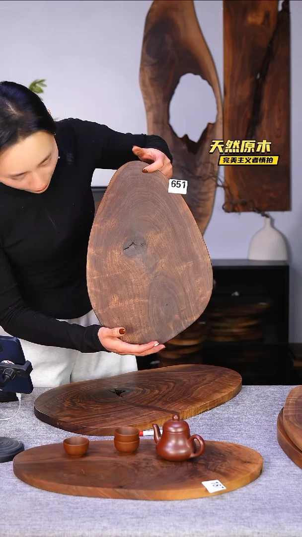 木北美黑胡桃原木.干裂疤结不属于商品质量问题完美主义者慎拍