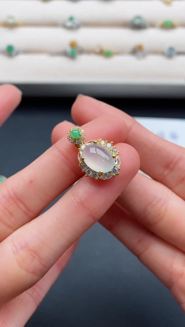 银S925镶嵌戒指翡翠3333333+5