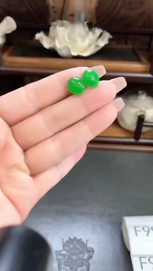 翡翠合金耳饰986