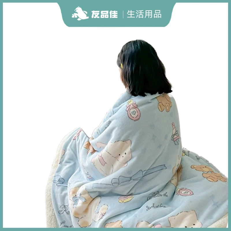 亲肤舒适双面肤感牛奶绒羊羔绒毛毯