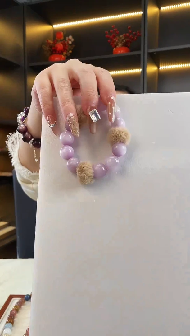 未镶嵌手链水晶紫理灰手串