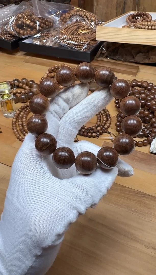 檀香木手串/手链老山檀香檀香王1.6单圈横纹沉水黑肉