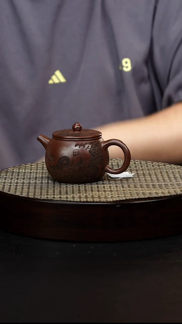 茶壶紫砂宜兴紫砂 汉瓦 野山红棕泥 朱志远h371