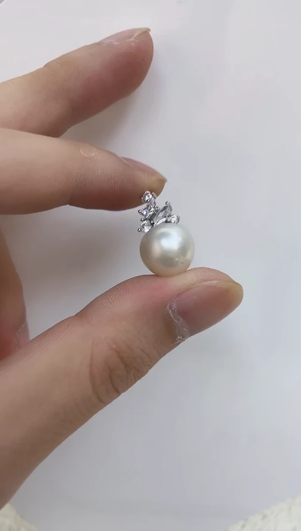 海水珍珠银S925镶嵌颈饰