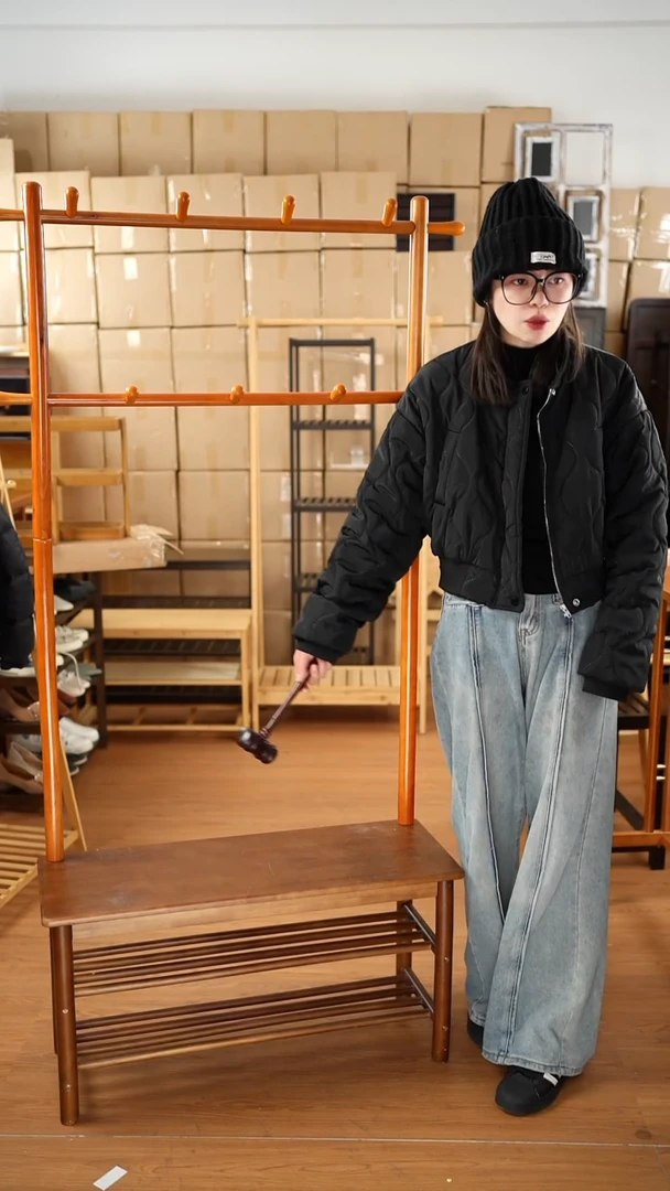 木（非红木类）衣帽架带杆子长80