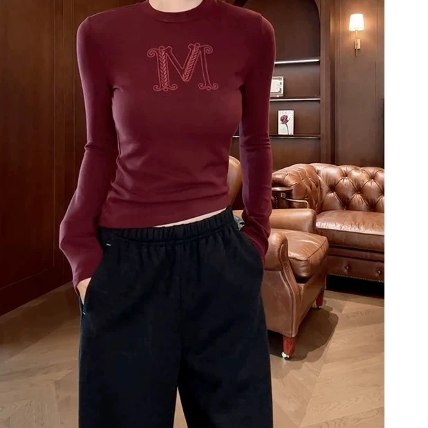 【M&X加绒打底衫】高级肉感重工刺绣