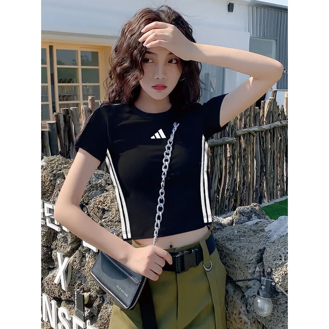 adidas/阿迪达斯【胜道体育】舒适亲肤柔软百搭短袖女欧若风JY8570