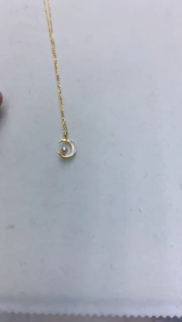 【闪购商品】海水珍珠饰品银S925镶嵌月亮套链