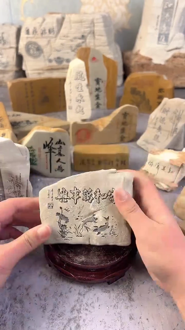 寿山石印石桌面摆件.石头雕刻