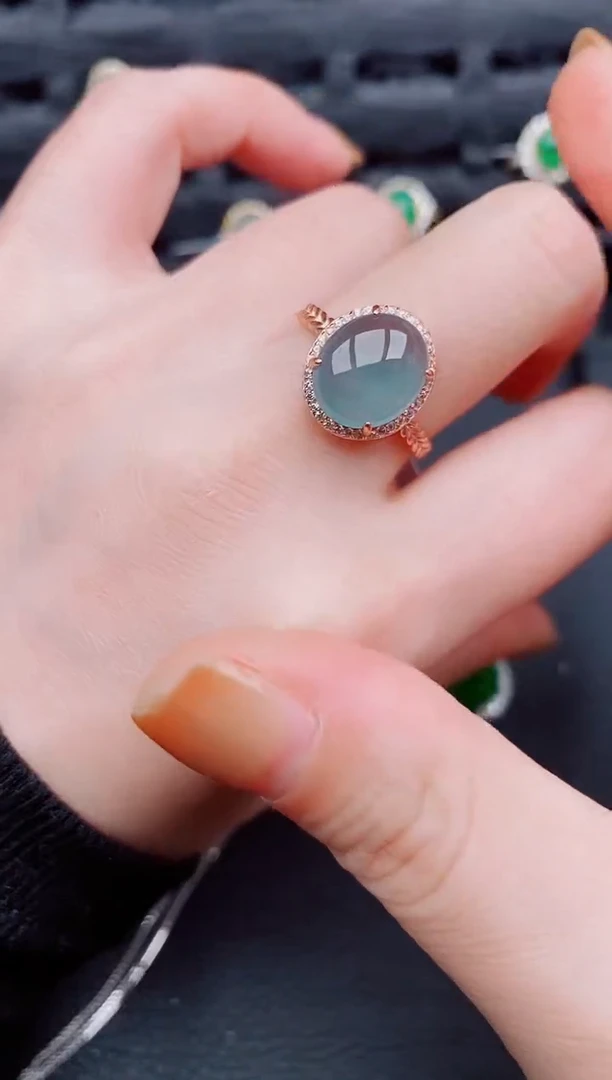 【闪购商品】翡翠戒指银S925镶嵌天然a货翡翠598