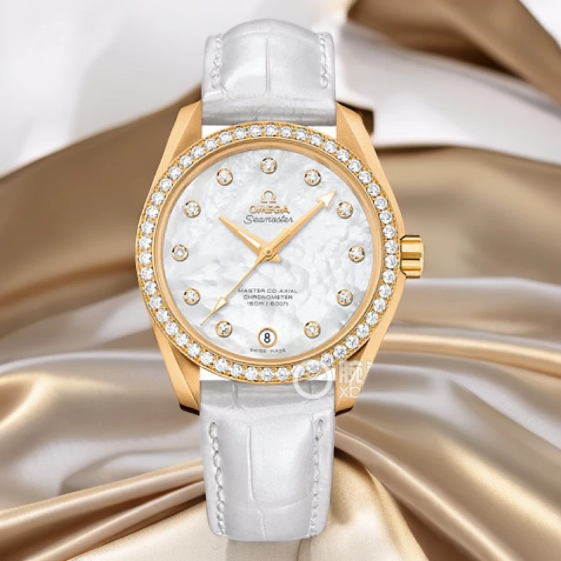 未使用 Omega/欧米茄 海马系列镶钻自动机械腕表表径39公价195600